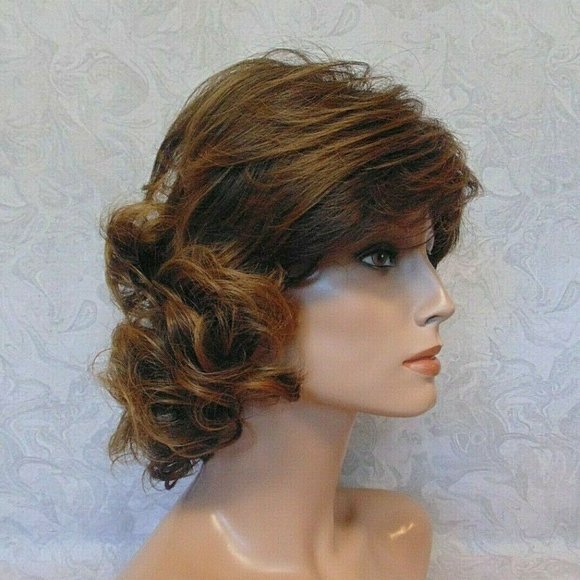 New Curly Brown/Auburn Tipped Heat Resistant Wig main image 7
